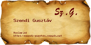 Szendi Gusztáv névjegykártya
